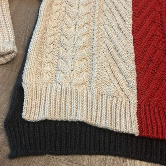 🧶🐑G-Star Raw Wool Knit Thick Colorblock Cowl Neck Sweater - Picture 5 of 13